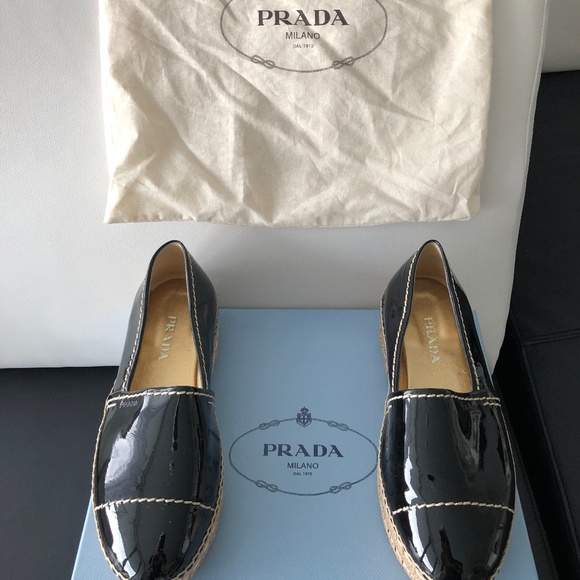 Original PRADA Leather Platform Espadrilles - Picture 2 of 7